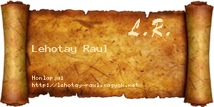 Lehotay Raul névjegykártya